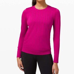 Lululemon Swiftly Breathe Long Sleeve Fetching Lines Raspberry Size 8